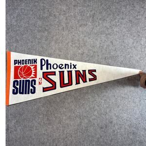 VINTAGE 80s Phoenix Suns NBA Felt Pennant Banner Basketball Wall Decor Flag